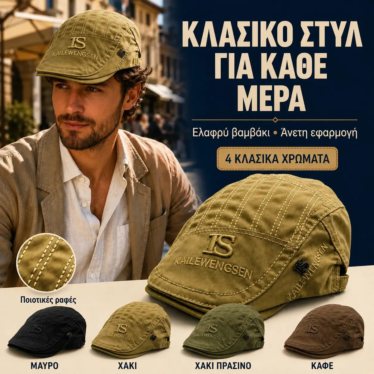 ένα για 27 ευρώ💥【Προσφορά περιορισμένης διάρκειας】💥Νέο βαμβακερό μπερέ