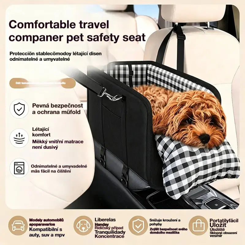 🐶Využijte nyní 50% slevu! 🎁Přenosná autosedačka pro psy, včetně bezpečnostního pásu a polstrované přepravky pro domácí mazlíčky.