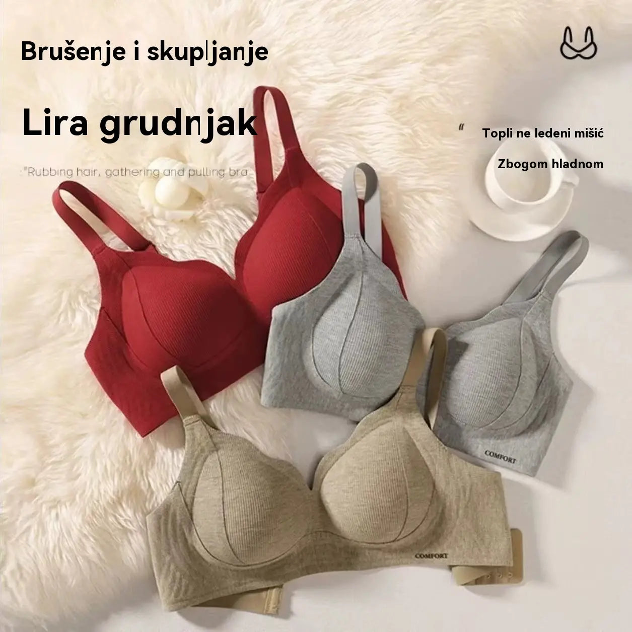 ✨💓 【4 kusy】【40–100 kg】Pohodlná damská podprsenka