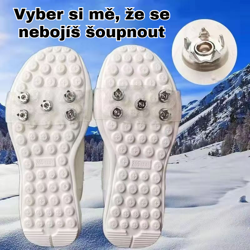 👴🚶🏔️🔥2 sád（4 položky）🔥Neviditeľné 5-zubové protišmykové popruhy na mačky, outdoorové mačky, vhodné na turistiku v snehu, horolezectvo, lezenie po skalách a zimné ľadové povrchy, nevyhnutnosť pre seniorov.