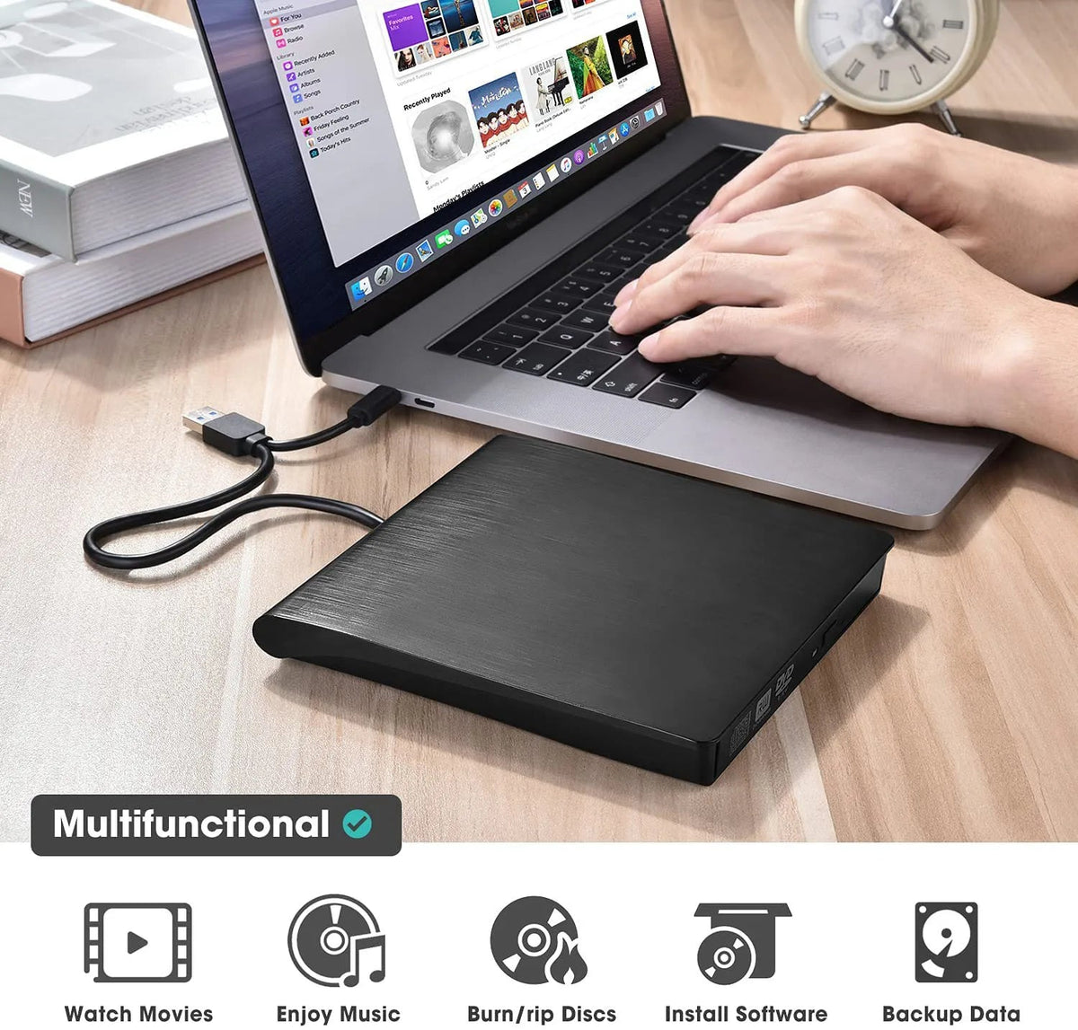 💿💻 Externá CD/DVD mechanika – Plug & Play, prenosná a kompatibilná so systémom Mac/Windows