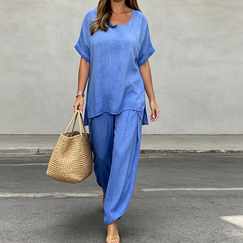 💃💃【S-5XL】 Dámský plus velikost ležérní komplet 2026 【Top + hlače】