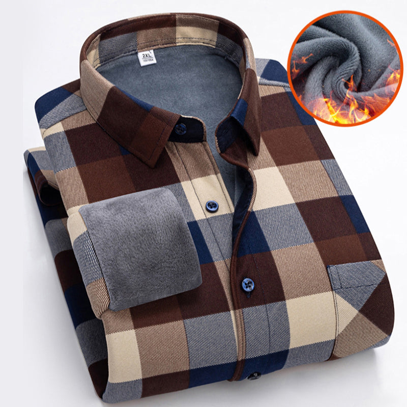 🔥【L-5XL】Jesenska i zimska topla poslovna košulja dugih rukava