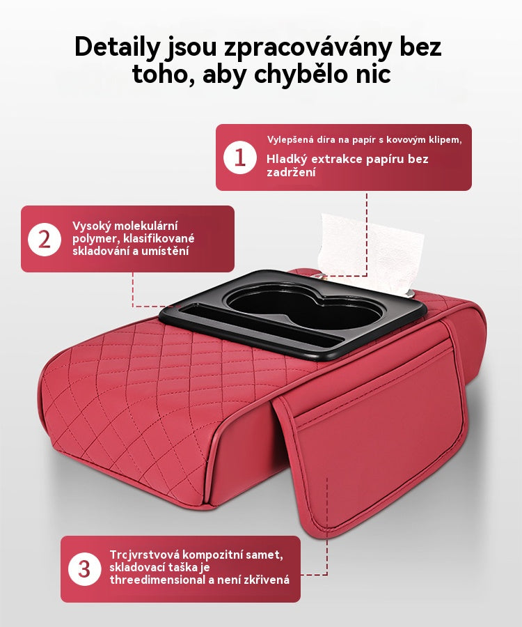 🔥💥🚗Univerzální úložný box do auta s levými a pravými bočními kapsami, úložná rohožka ve středové loketní opěrce