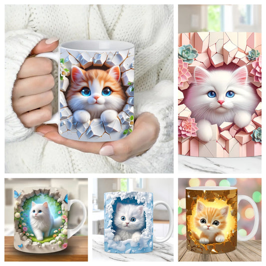 🎁 Kreatívny hrnček na kávu s mačkou, vynikajúci darček