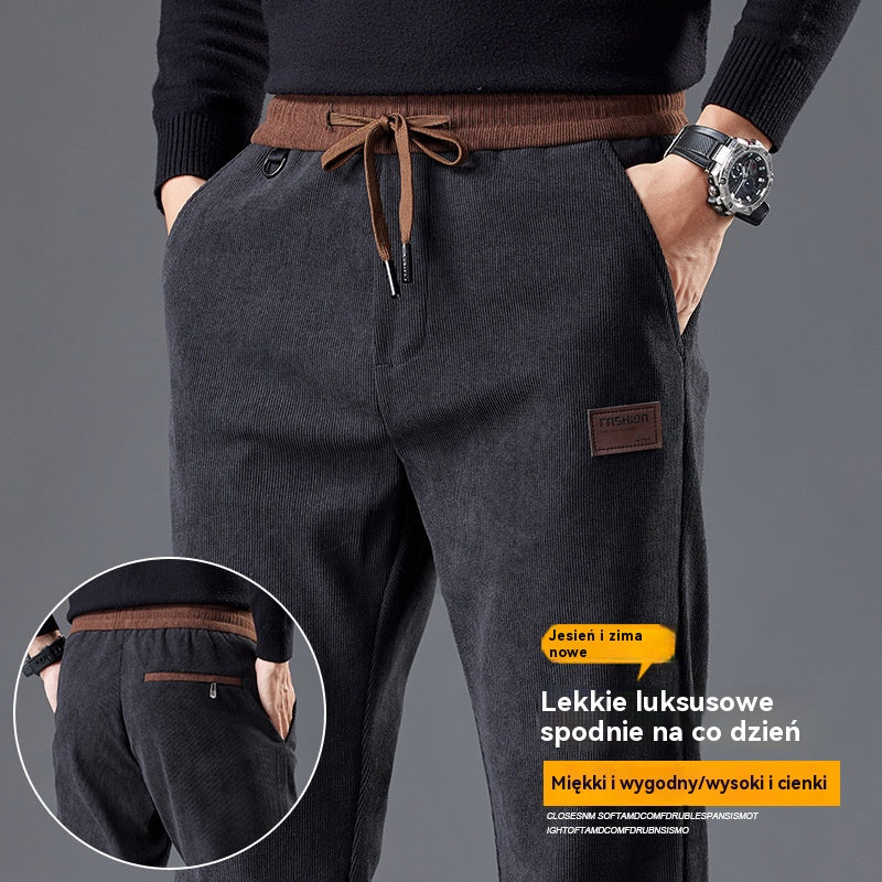 🔥🔥【M-5XL】Nowe, wysokiej jakości spodnie z czystej bawełny z podszewką z polaru, grube i wygodne, swobodne i uniwersalne