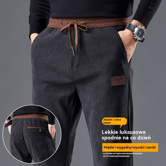 🔥🔥【M-5XL】Nowe, wysokiej jakości spodnie z czystej bawełny z podszewką z polaru, grube i wygodne, swobodne i uniwersalne