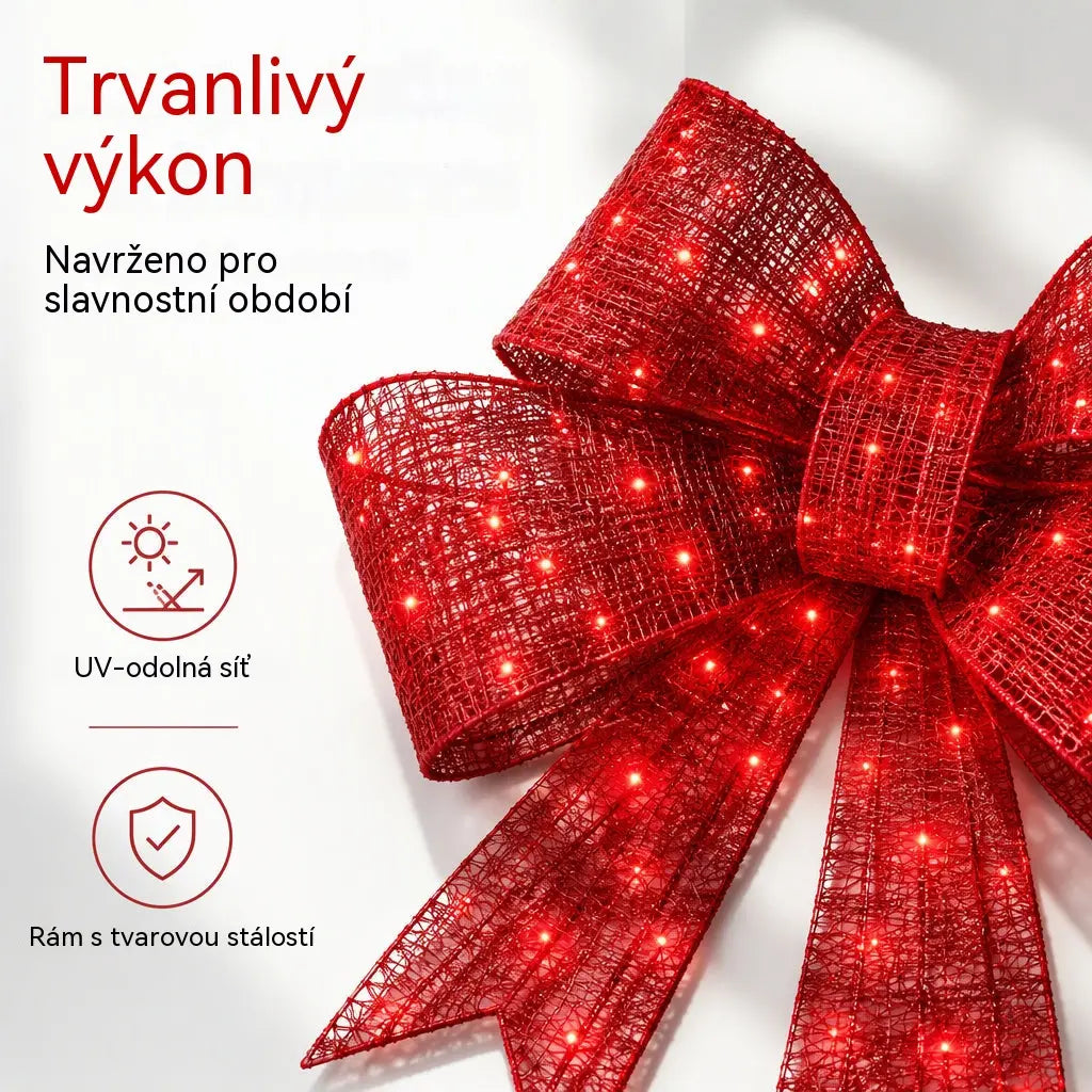 📢📢Poloviční sleva! ✨【61cm*43cm*6cm】 Extra velké venkovní voděodolné vánoční luk vestavěné světlo