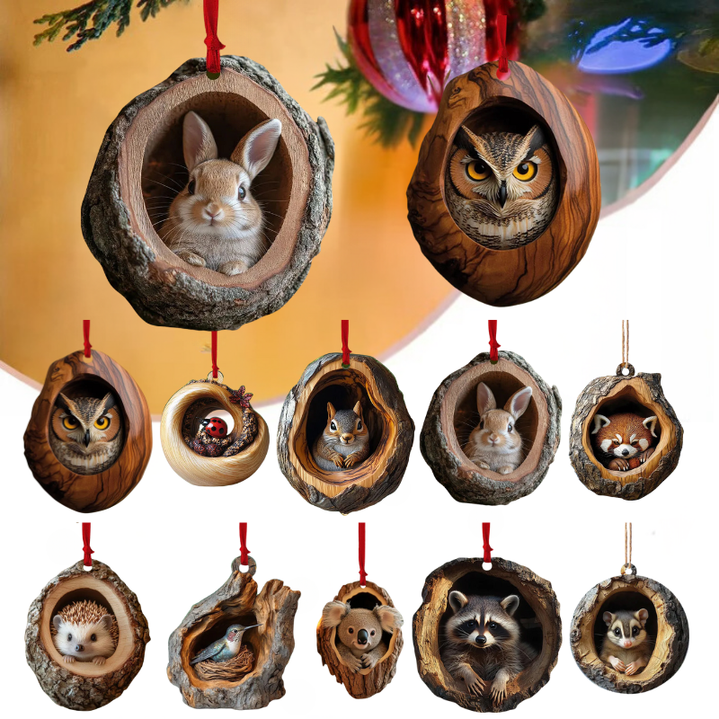 【10 τεμάχια】🎄Ζώα για διακόσμηση χριστουγεννιάτικου δέντρου. Μικρά στολίδια ζώων
