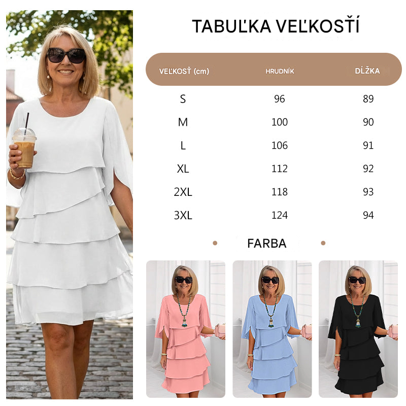 【S-3XL】Γυναικείο κομψό φόρεμα με βολάν στις μανσέτες, κομψό και εκλεπτυσμένο.