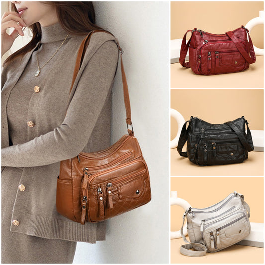 💥👜👜2026 Nová veľkokapacitná mäkká kožená taška cez rameno/prekrížené telo