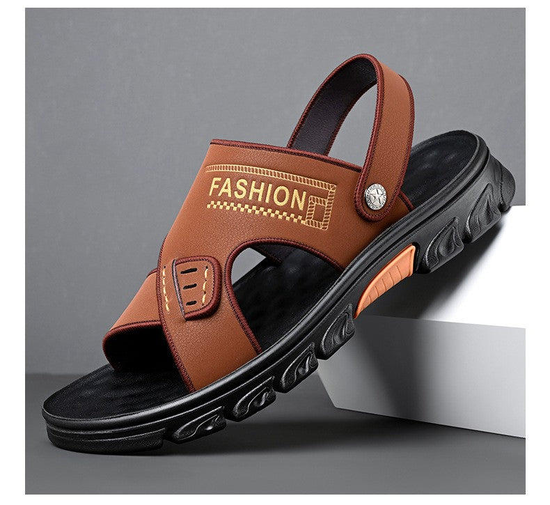 【38-44】Sandale de vară pentru bărbați, din piele, moi, confortabile, casual, sandale de plajă