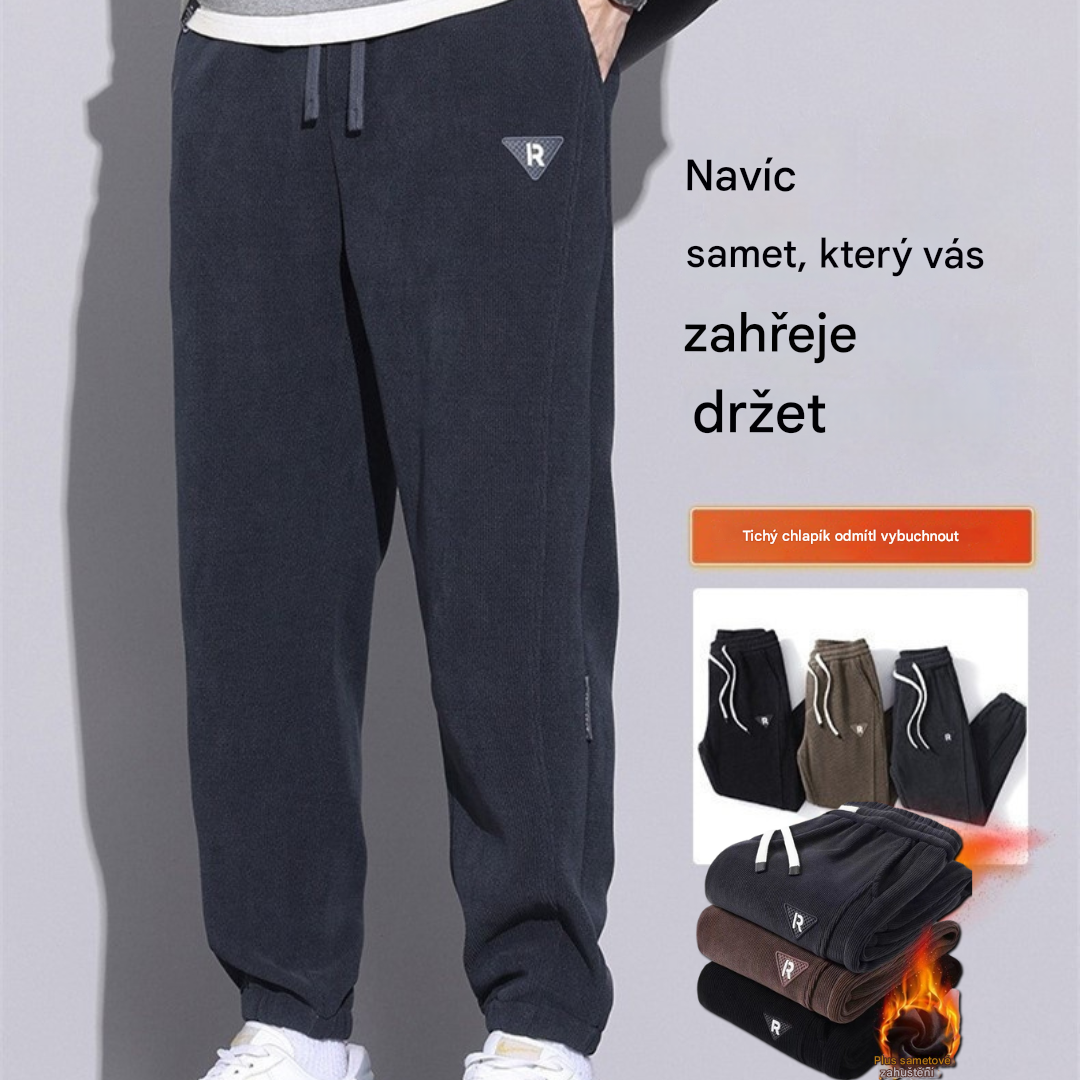 🔥🔥【M-5XL】🖤Nové zimní pánské kalhoty, navíc sametové a tlusté manšestrové, teplé a ležérní pánské kalhoty