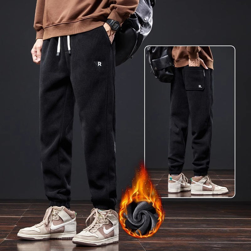 🔥【M-5XL】🖤Nové zimné nohavice pre mužov, plus zamat a hrubý manšestr, teplé a ležérne pánske nohavice