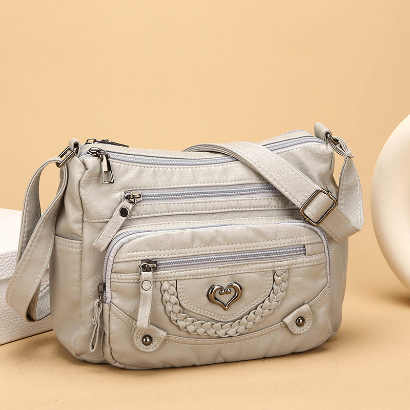 💐50% SLEVA! 🎁Dámská měkká PU crossbody kabelka – více kapes pro perfektní organizaci 👜🔑