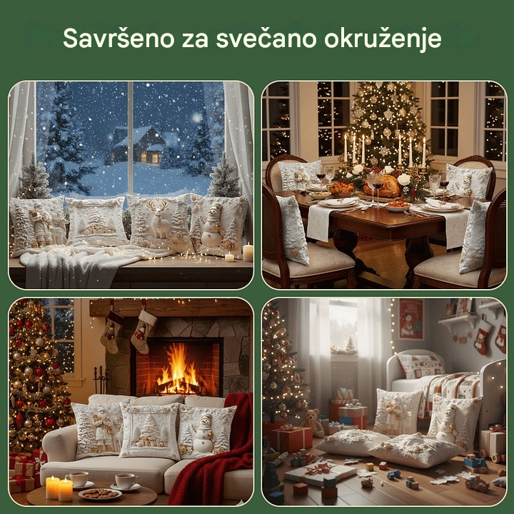 🎅🎄Jastučnica s božićnom tematikom 【Set od 4 dijela】
