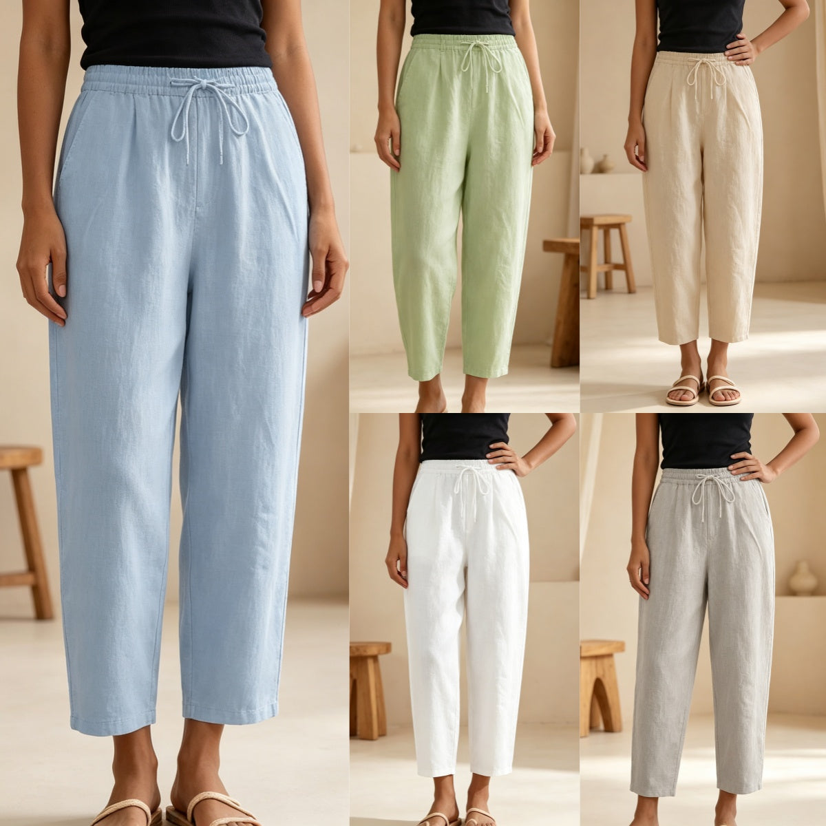 S-5XL 😍Poslední den akce - sleva 50 %💕Dámské ležérní kalhoty z bavlny a lnu-Z