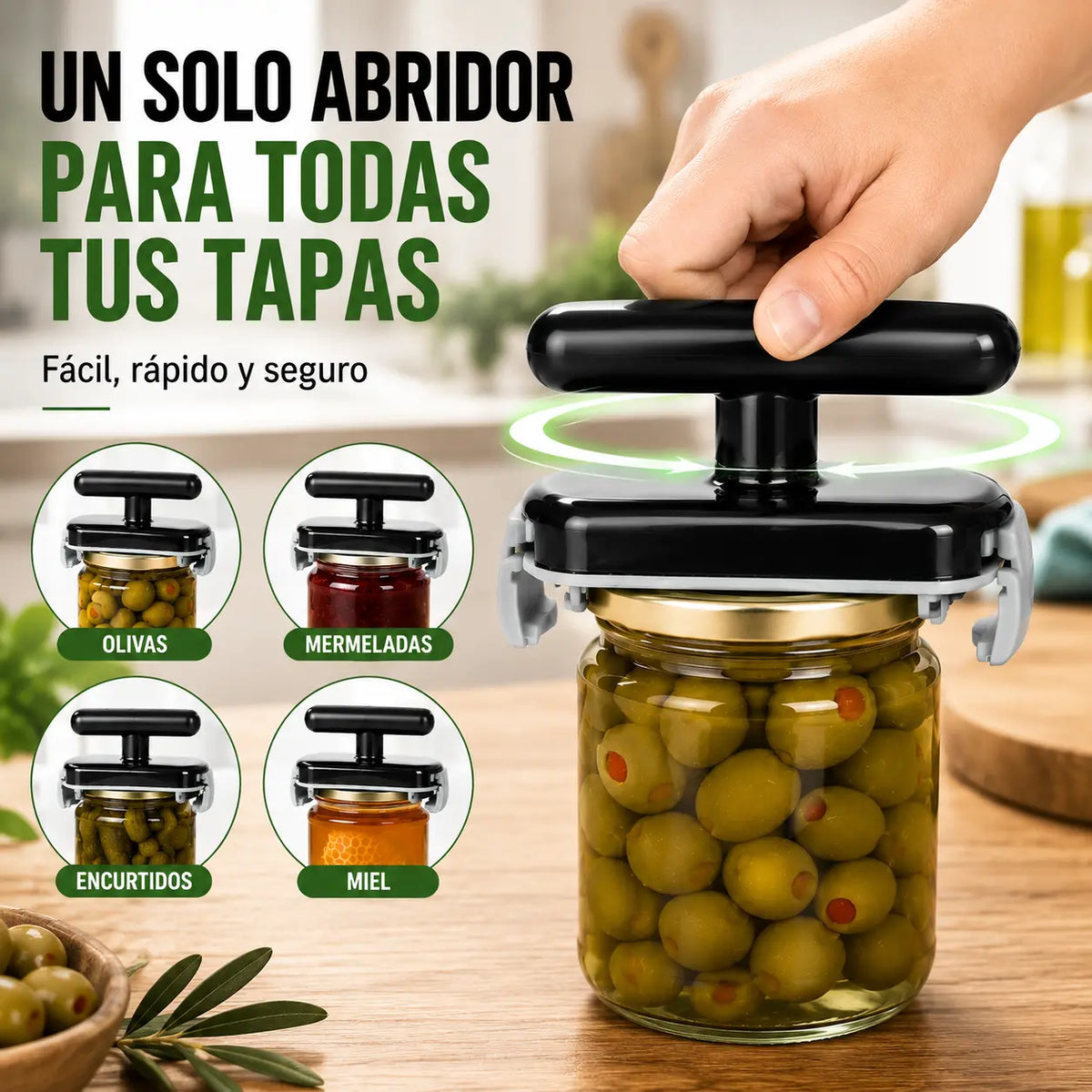 ☀️🔥¡Compre 1 y llévese 1 GRATIS! (2 piezas) 🔧✨ Abridor universal ajustable: abre frascos, botellas y latas en 3 segundos sin esfuerzo. Antideslizante, apto para manos débiles o personas mayores. 💪