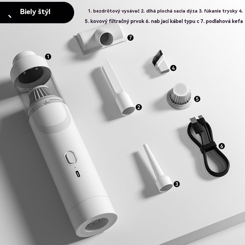 【Sada 7 kusů】👍Super výkonný ruční vysavač, přenosný vysavač a fukar✅