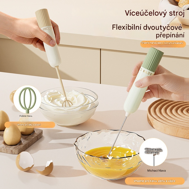🥚 Bezdrátový mini ruční mixér – během několika sekund vyšlehá vejce a napění mléko