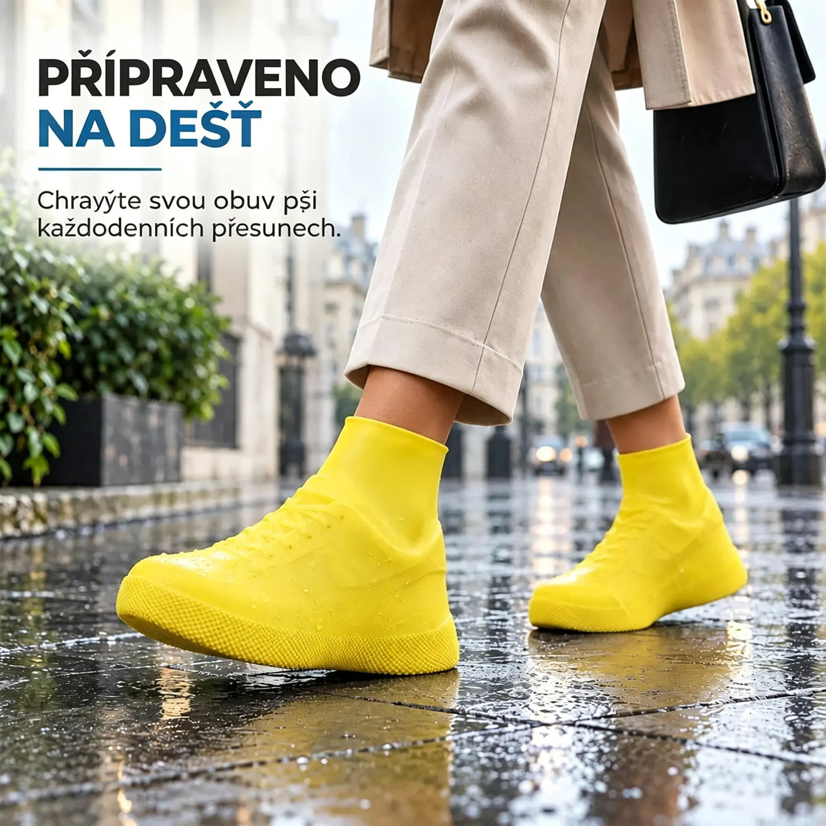 【28-47】Chraňte své tenisky před promočením! Odolné nepromokavé návleky na boty: protiskluzové a skladné – ideální pro nošení v tašce 🌧️