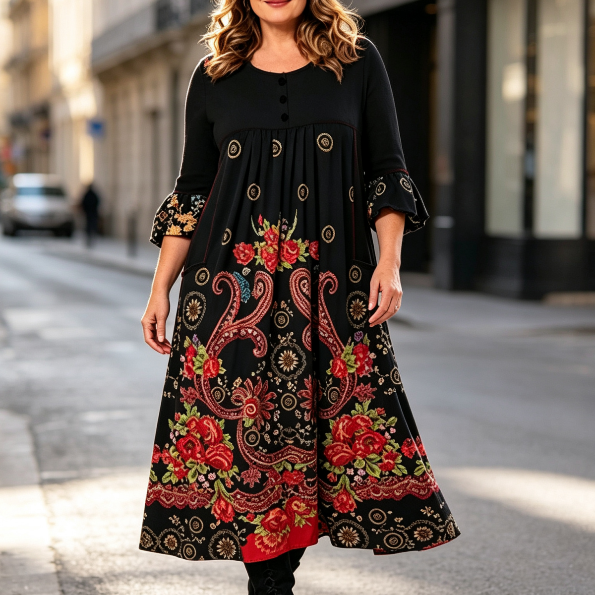 【S-5XL】👗 Nové dámské ležérní šaty s dlouhým rukávem ve vintage stylu