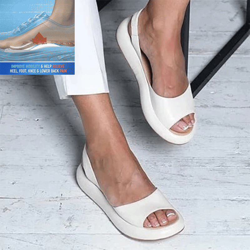 🔥【Velikosti 35-43】👡 Dámské módní sandály s otevřenou špičkou, vyrobené z měkké kůže, s platformovou podrážkou.