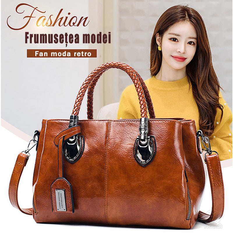 👜✨Νέα μοντέρνα γυναικεία τσάντα Vintage από δέρμα Boston