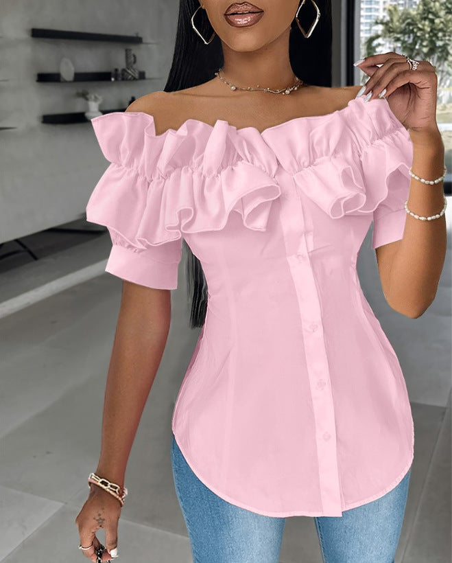 ✨️【S-2XL】Dámská Halenka s Odhalenými Rameny | Elegantní Přiléhavá Letní Halenka