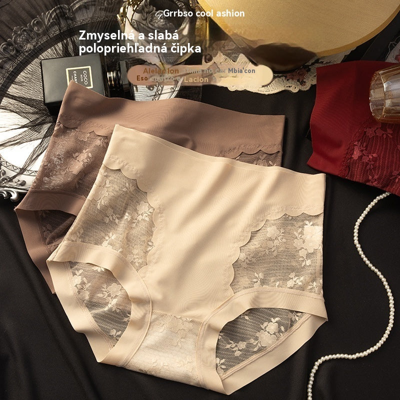 5-dielna sada dámskych vysoko elastických bezšvových čipkovaných nohavičiek s funkciou kontroly bruška, zdvíhania zadku a zdvíhania bokov.