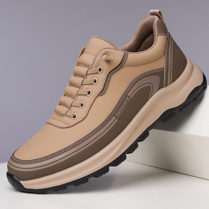 [39-45] Vodoodolné a voči nečistotám odolné kožené športové topánky s mäkkou podrážkou pre maximálne pohodlie