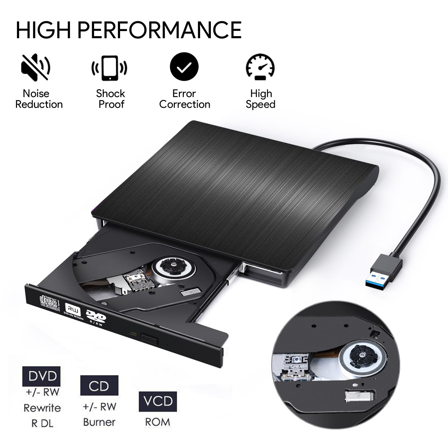 💿💻 Externá CD/DVD mechanika – Plug & Play, prenosná a kompatibilná so ...