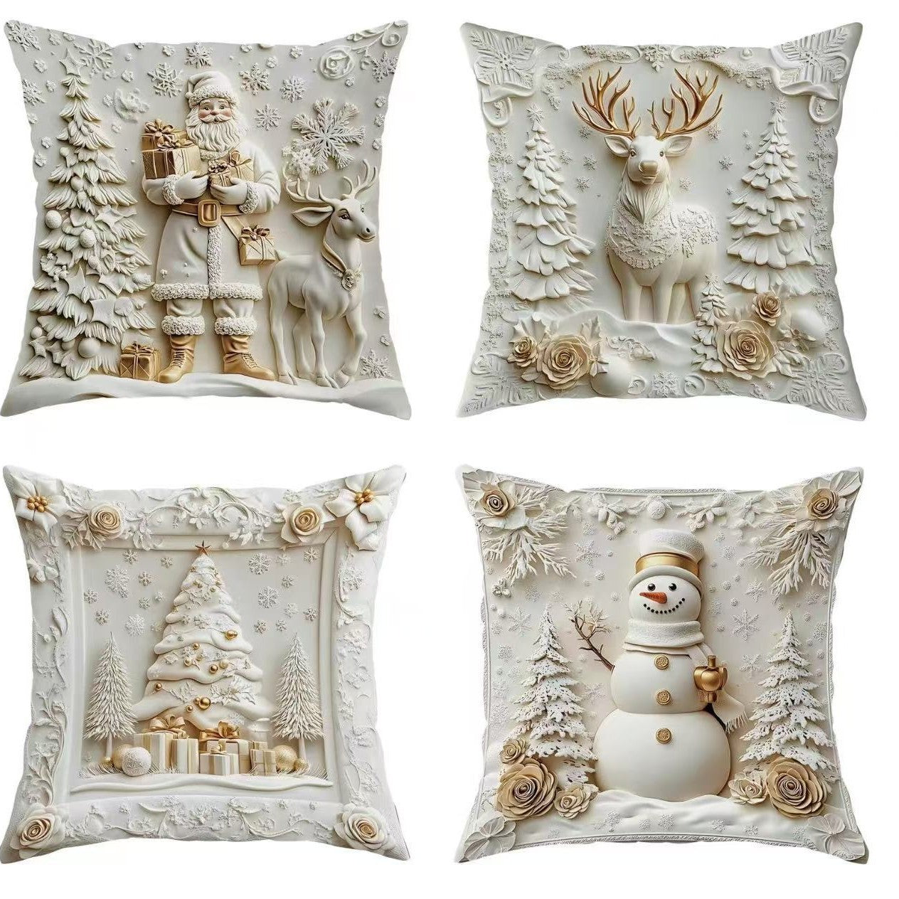 Vánoční výprodej 50% SLEVA🎄Povlak na polštář s vánoční tématikou 【4 kusy】