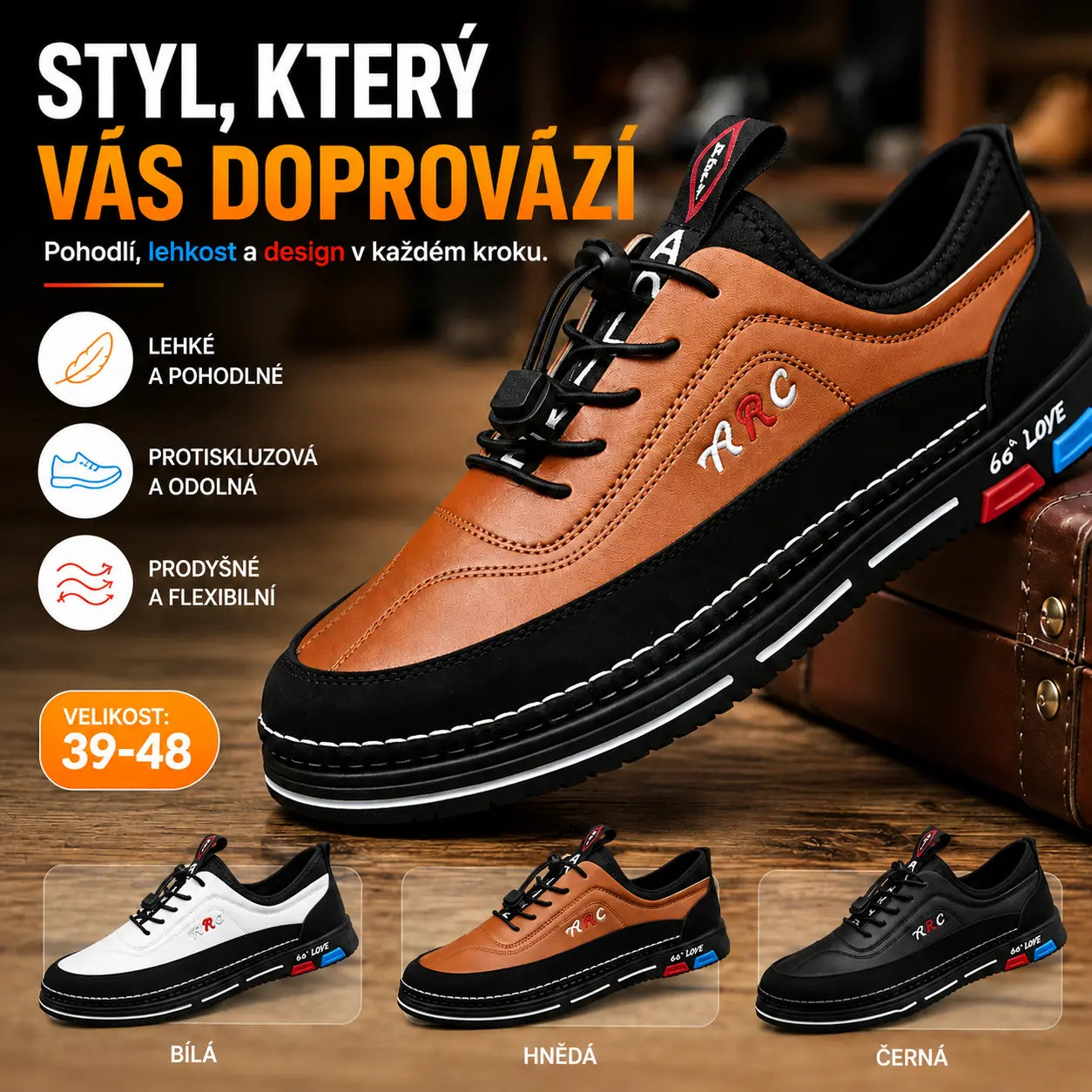 💯🔥【39-48】Pánská ležérní obuv do práce je vyrobena z nepromokavé a skvrnám odolné kůže s měkkou podrážkou pro pohodlné nošení.