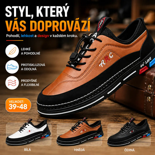 💯🔥【39-48】Pánská ležérní obuv do práce je vyrobena z nepromokavé a skvrnám odolné kůže s měkkou podrážkou pro pohodlné nošení.