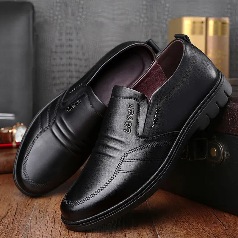 🔥👞【39-44】Pánské elegantní kožené boty pro volný čas, měkká podrážka, pohodlné a stylové