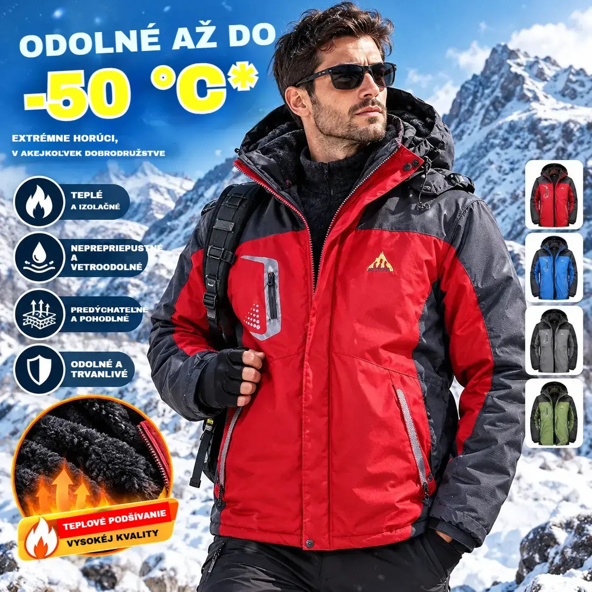 【L-5XL】 🔥 Zateplená zimní bunda s fleecovou podšívkou – voděodolná a odolná vůči chladu.