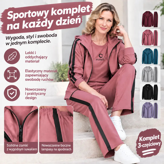 🎈【M-4XL】Damowy zestaw 3-częściowy 2026 – bluza z kapturem, na jesień i zimę, luźny, sportowy, w dużych rozmiarach, dla mam