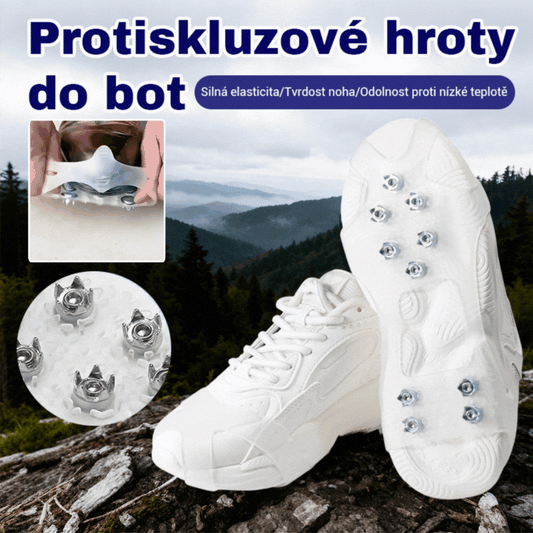 👴🚶🏔️🔥2 sád（4 položky）🔥Neviditeľné 5-zubové protišmykové popruhy na mačky, outdoorové mačky, vhodné na turistiku v snehu, horolezectvo, lezenie po skalách a zimné ľadové povrchy, nevyhnutnosť pre seniorov.