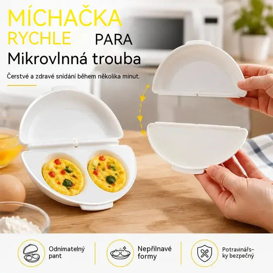 🔥2 kusy 540Kč🍳 Dokonalá snídaně během pár minut! Nádoba na přípravu omelet v mikrovlnné troubě 🥚 | 2 oddíly · Nepřilnavý materiál vhodný pro styk s potravinami · Odnímatelné panty pro snadné čištění · Rychlá příprava bez nutnosti oleje