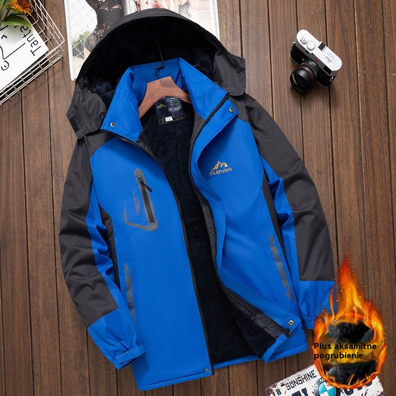 ❄️🧥Pánska zimná bunda s flísovou podšívkou, hrubá, vetruodolná, dažďuodolná a teplá.