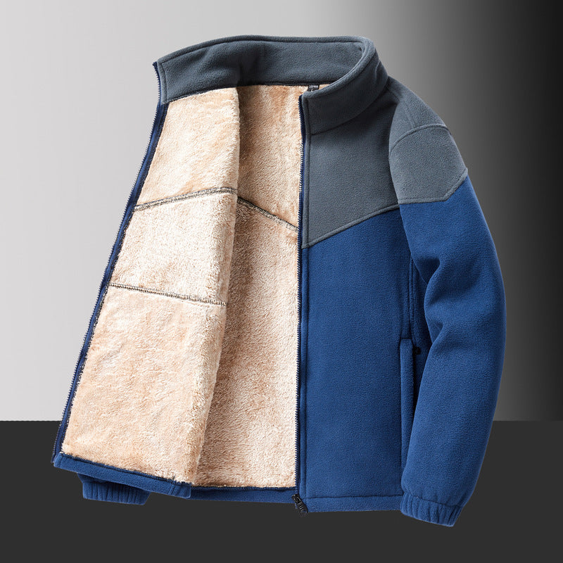 🔥【M-8XL】Chaqueta de invierno para hombre con forro de borrego, cálida y gruesa