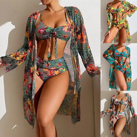 👙☀️【S-2XL】 Nová trojdielna súprava šatkových plaviek 2025