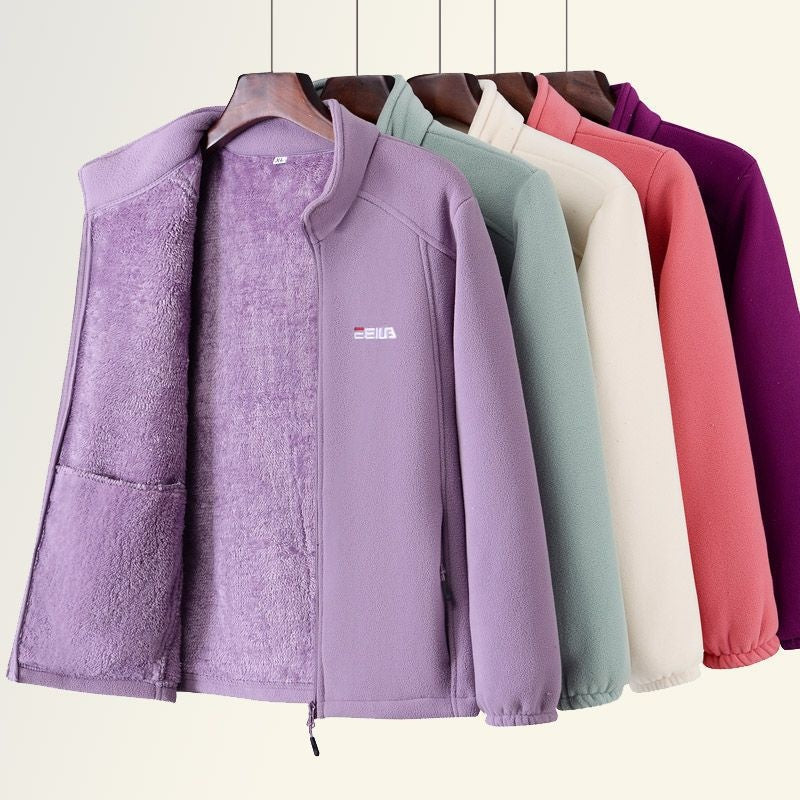 🔥【XL-5XL】🐏Dámska outdoorová bunda z hrubého fleecu na jeseň a zimu, vetruodolná a teplá, so stojačikom