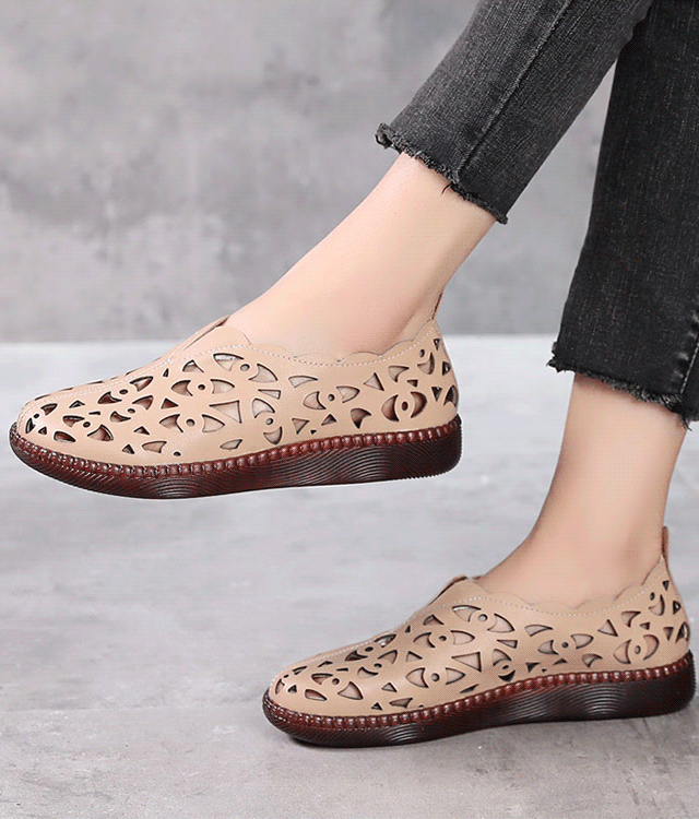 👡【35-42】Dámske retro priedušné topánky s okrúhlou špičkou
