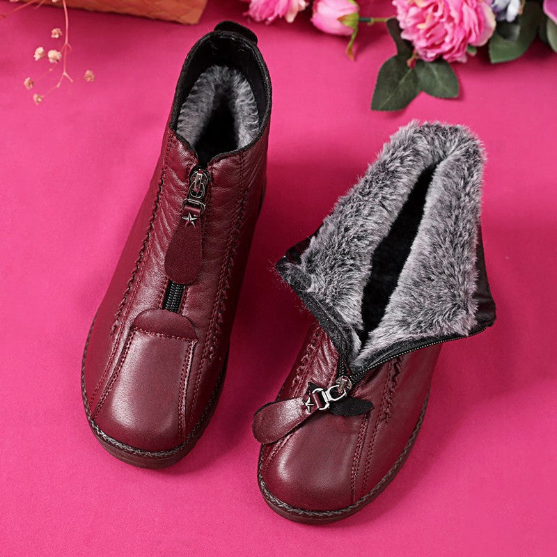 【35-41】Ιταλικές χειροποίητες γυναικείες αντιολισθητικές γνήσιες δερμάτινες μπότες αστραγάλου