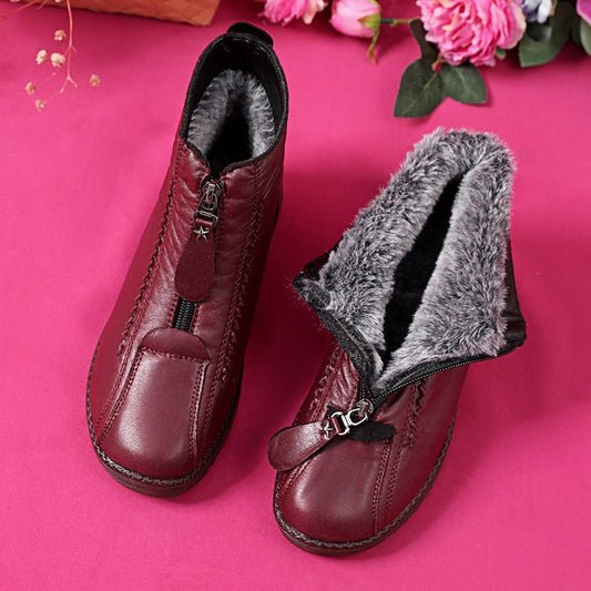 【35-41】Ιταλικές χειροποίητες γυναικείες αντιολισθητικές γνήσιες δερμάτινες μπότες αστραγάλου