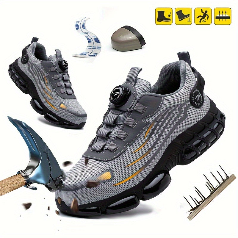 Las botas de seguridad para hombre, aptas para uso diario, son resistentes a los impactos y a las perforaciones, y cuentan con puntera de acero.