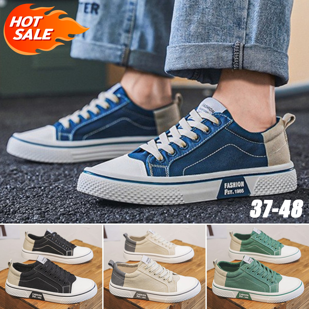 💥(37-48) Nove muške platnene cipele, udobne, prozračne, mekani potplat, svestrane 