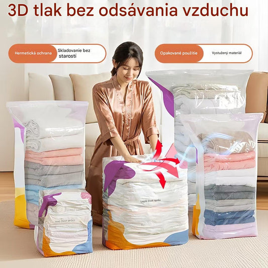 🧳【5-dílná sada】💨 Velká, stlačitelná vakuová úložná kapsa: nevyžaduje pumpičku, je nepropustná a ideální pro úsporu místa v kufru a doma ✈️